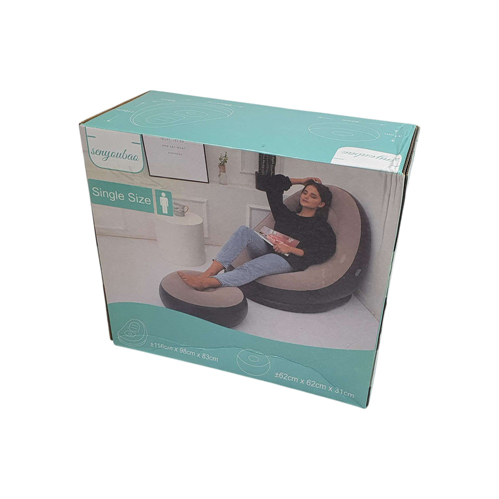 Senyoubao Sofa Malas Lazy Bean Bag Inflatable dengan Bantalan Kaki - 81003 Gambar produk Senyoubao Sofa Malas Lazy Bean Bag Inflatable dengan Bantalan Kaki - 81003 - Kemasan