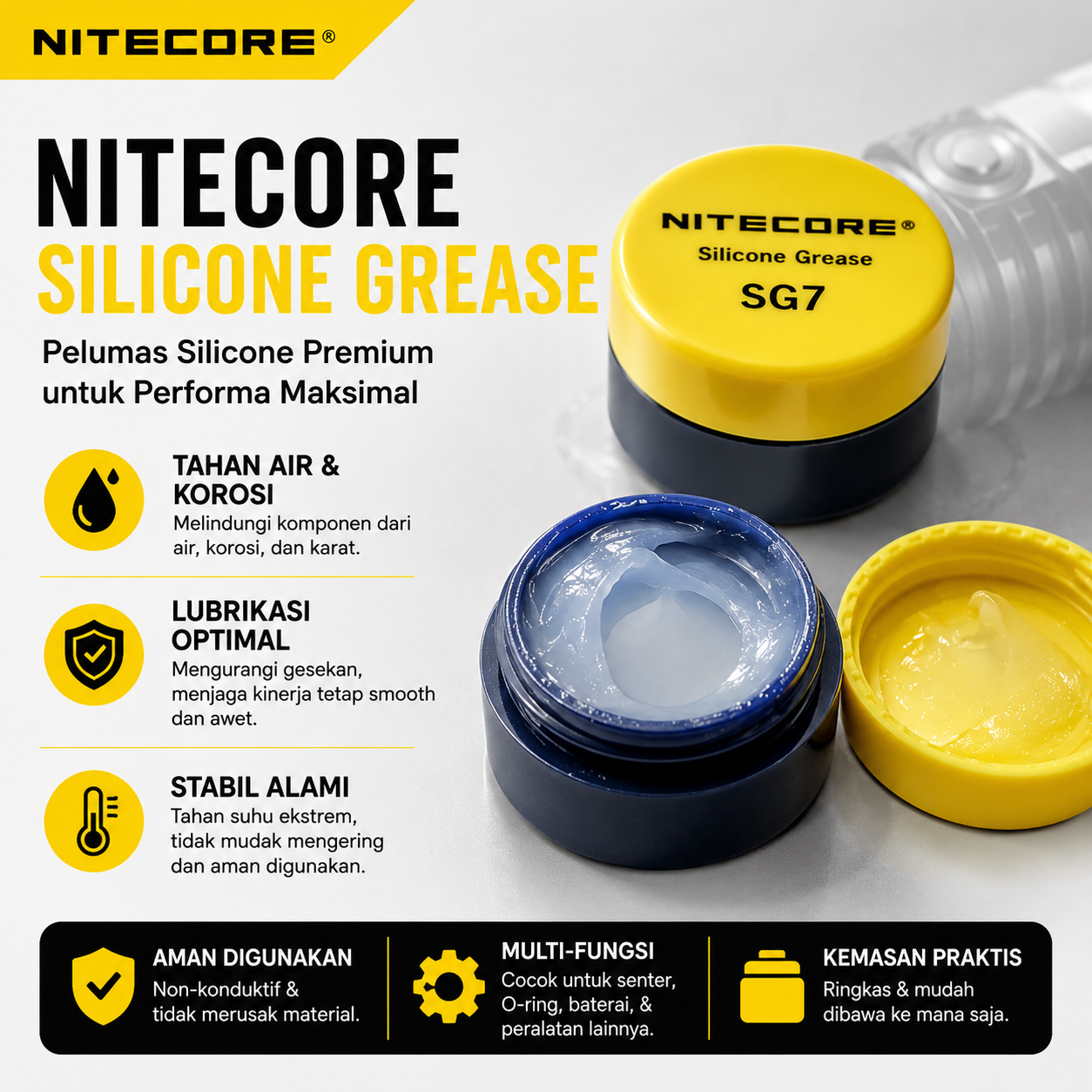 Gambar produk NITECORE Silicone Grease for Flashlights - SG7 - Utama
