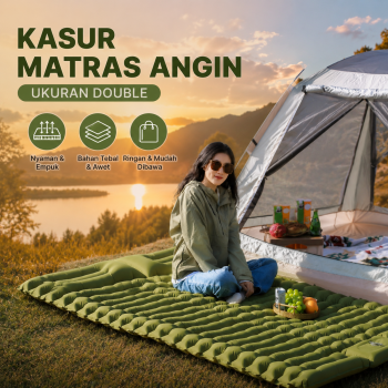 TaffSPORT Kasur Matras Angin Manual Sleeping Pad Waterproof Double - DB-26