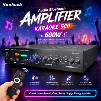 Gambar produk Sunbuck Audio Bluetooth Amplifier Karaoke 5CH 600W - AV-608BT