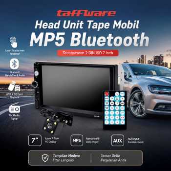 Gambar produk Taffware Head Unit Tape Mobil 2 DIN Bluetooth Touch Screen ISO 7 Inch - 7010B