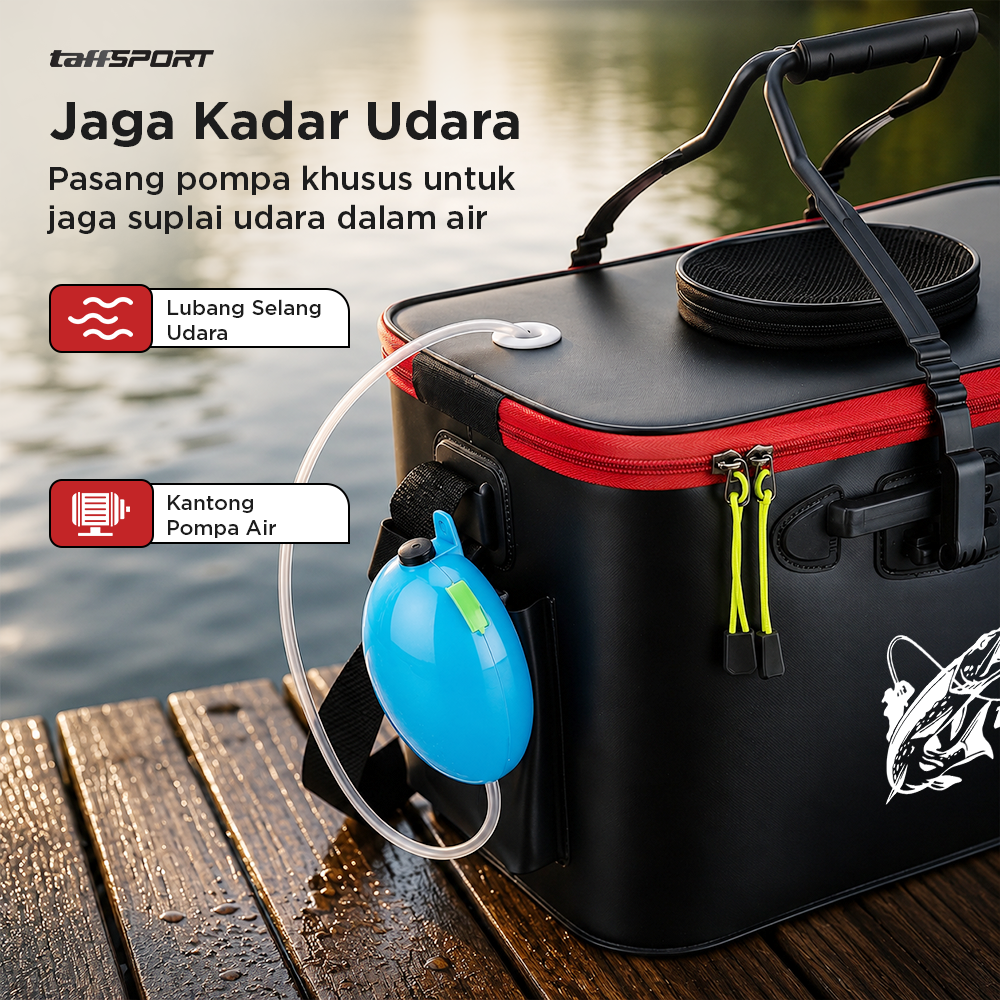 TaffSPORT Tas Pancing Ember Lipat Waterproof Fishing Bucket - JY0210 Gambar produk TaffSPORT Tas Pancing Ember Lipat Waterproof Fishing Bucket - JY0210 - 3