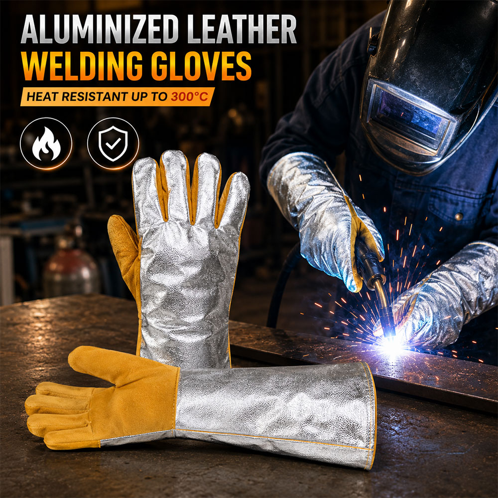 STR Sarung Tangan Las Kulit Alumunium Anti Panas Welding Gloves - STL-60 Gambar produk STR Sarung Tangan Las Kulit Alumunium Anti Panas Welding Gloves - STL-60 - Utama