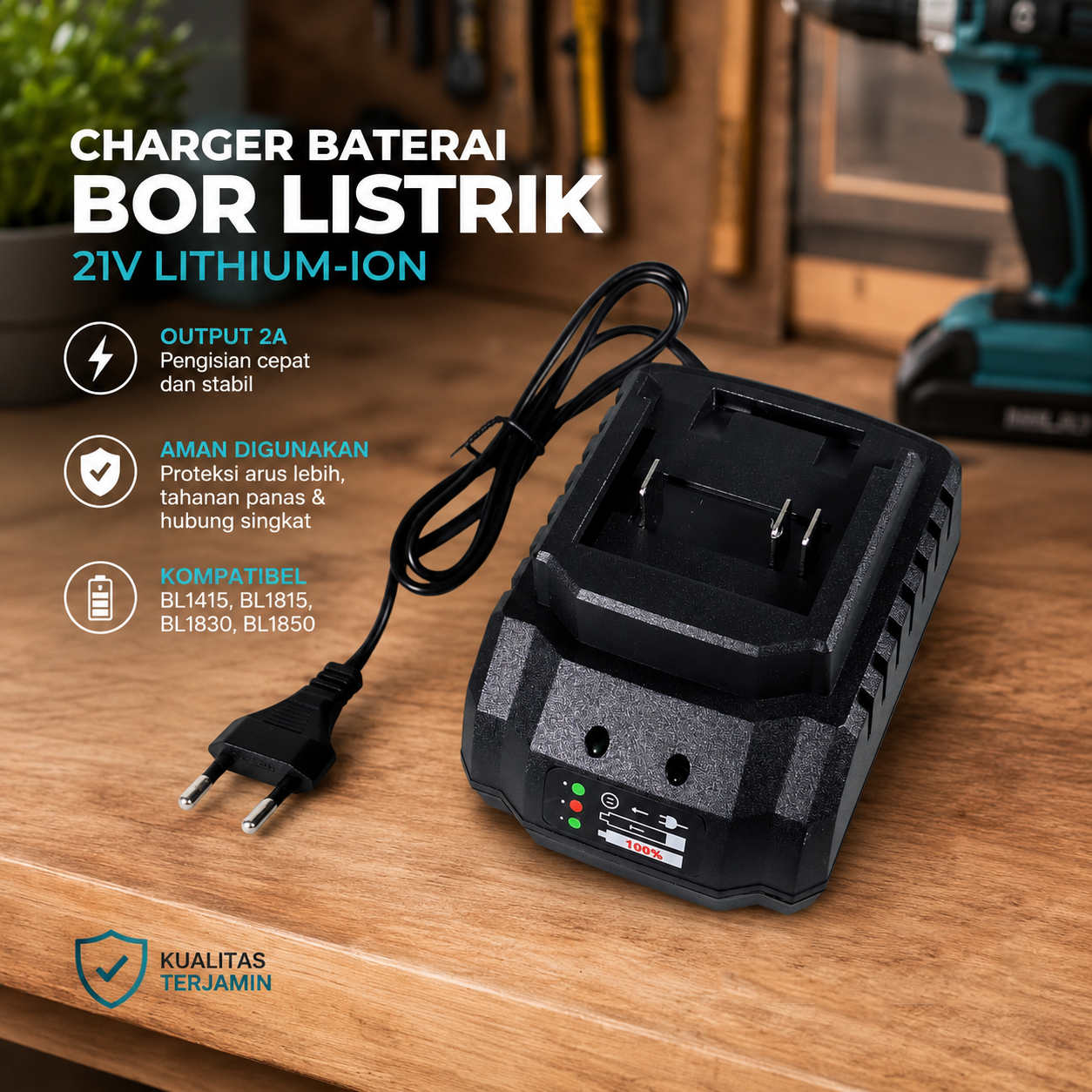 OUTDO Charger Baterai Bor Listrik 2A Makita 21V BL1415 BL1830 BL1850 - HX-2120 Gambar produk OUTDO Charger Baterai Bor Listrik 2A Makita 21V BL1415 BL1830 BL1850 - HX-2120 - Utama
