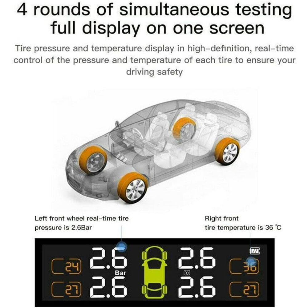 ACCES TPMS Alarm Pengukur Tekanan Ban Mobil Tire Pressure LCD Monitor - T10 Gambar produk ACCES TPMS Alarm Pengukur Tekanan Ban Mobil Tire Pressure LCD Monitor - T10 - 4