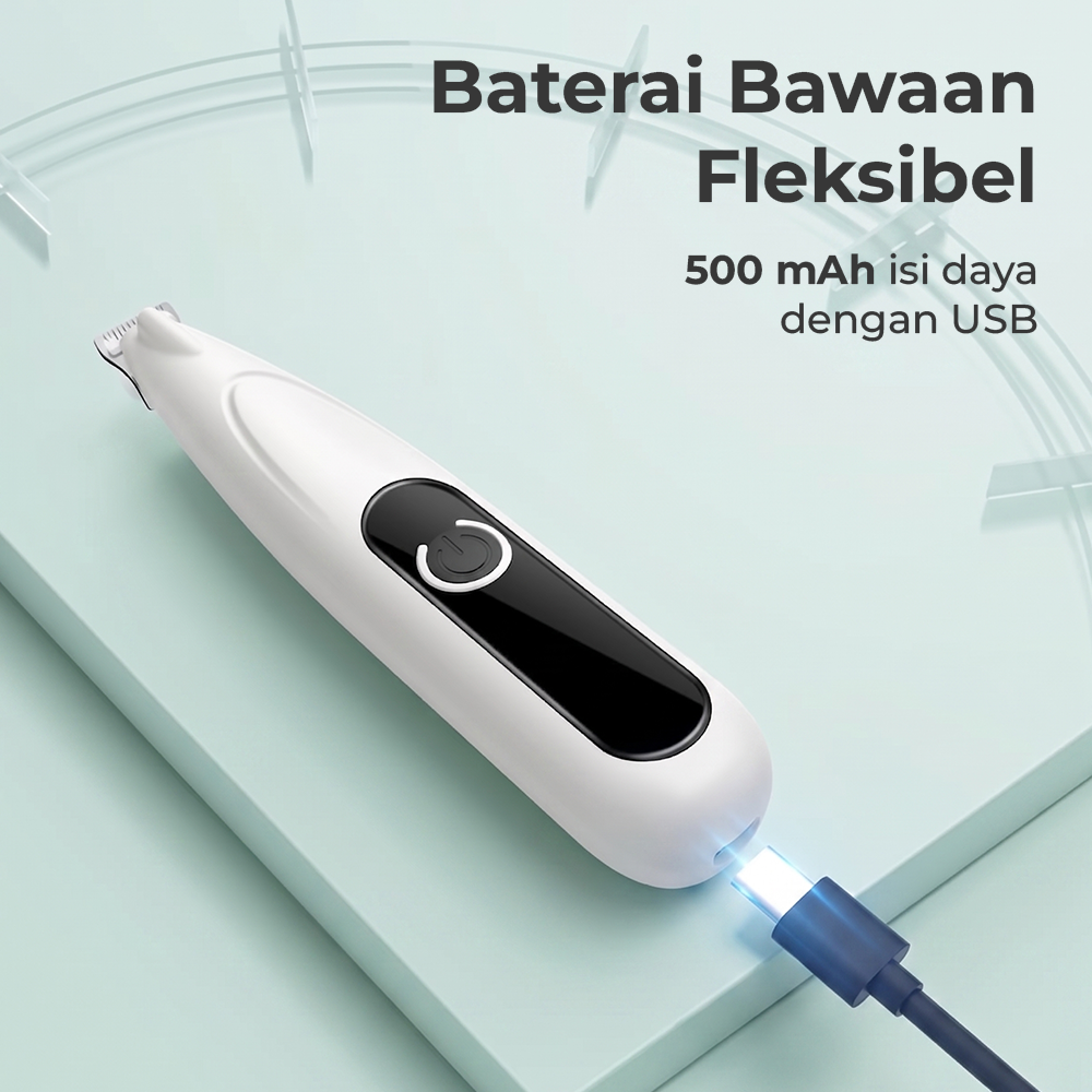 HWY Alat Cukur Bulu Kaki Hewan Elektrik Shaving Trimmer Pet 500mAh - H-410 Gambar produk HWY Alat Cukur Bulu Kaki Hewan Elektrik Shaving Trimmer Pet 500mAh - H-410 - 4