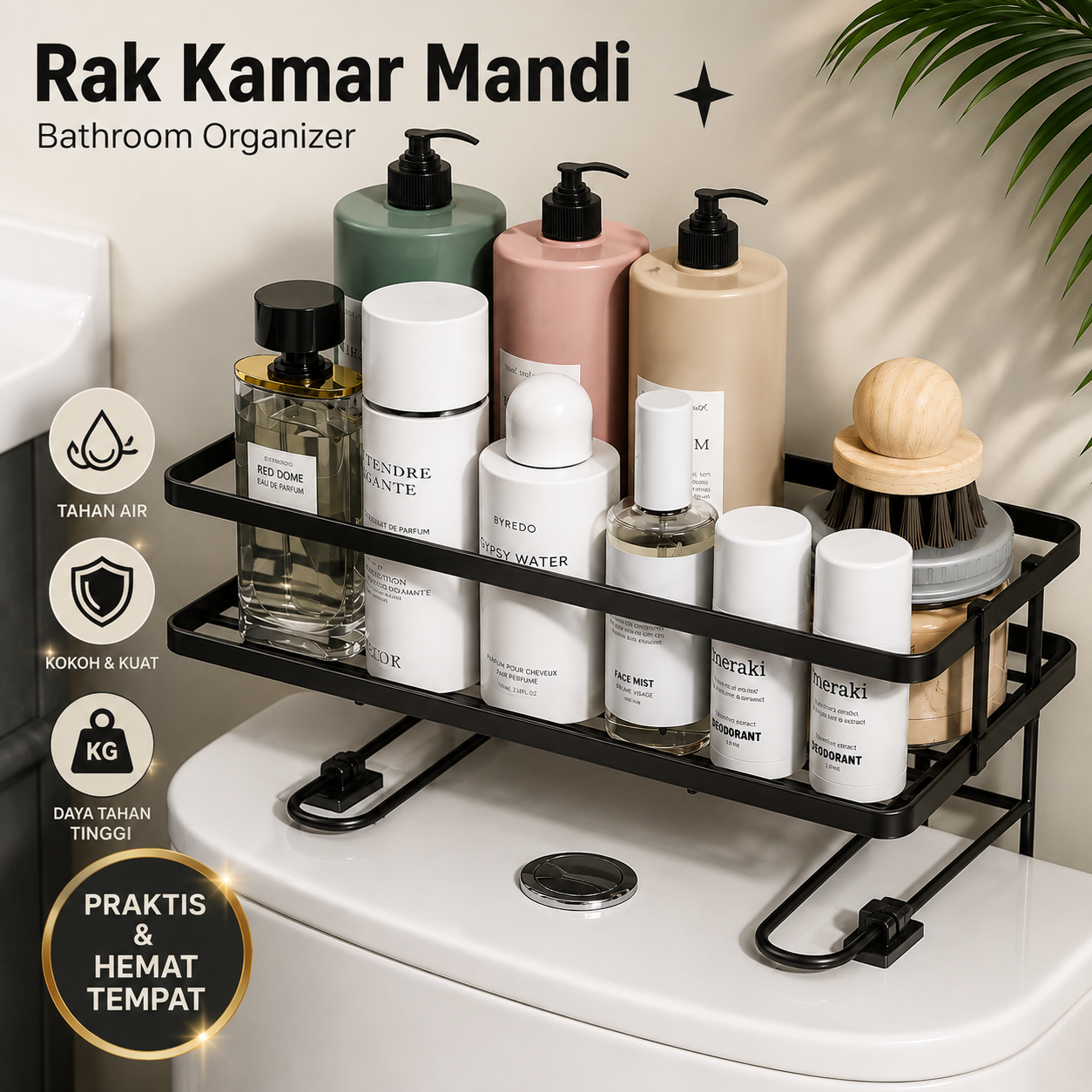 Slyz Rak Kamar Mandi Bathroom Organizer Rack Aluminium Single Layer - Slyz25 Gambar produk Slyz Rak Kamar Mandi Bathroom Organizer Rack Aluminium Single Layer - Slyz25 - Utama