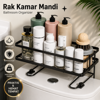 Slyz Rak Kamar Mandi Bathroom Organizer Rack Aluminium Single Layer - Slyz25