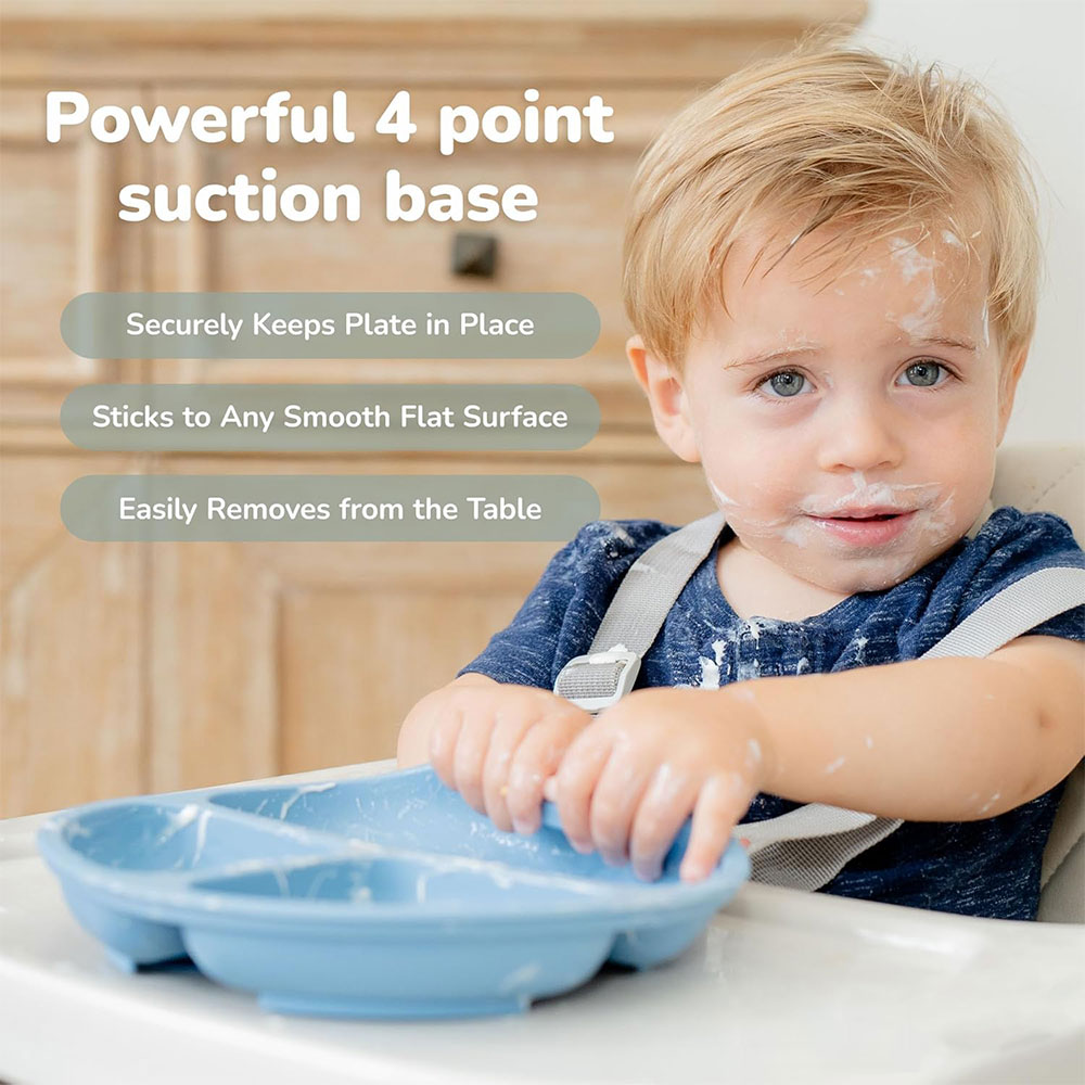 We Piring Silikon Bayi Anti Slip Alat Makan Silikon Baby Plate Suction - SGEE15 Gambar produk We Piring Silikon Bayi Anti Slip Alat Makan Silikon Baby Plate Suction - SGEE15 - 1