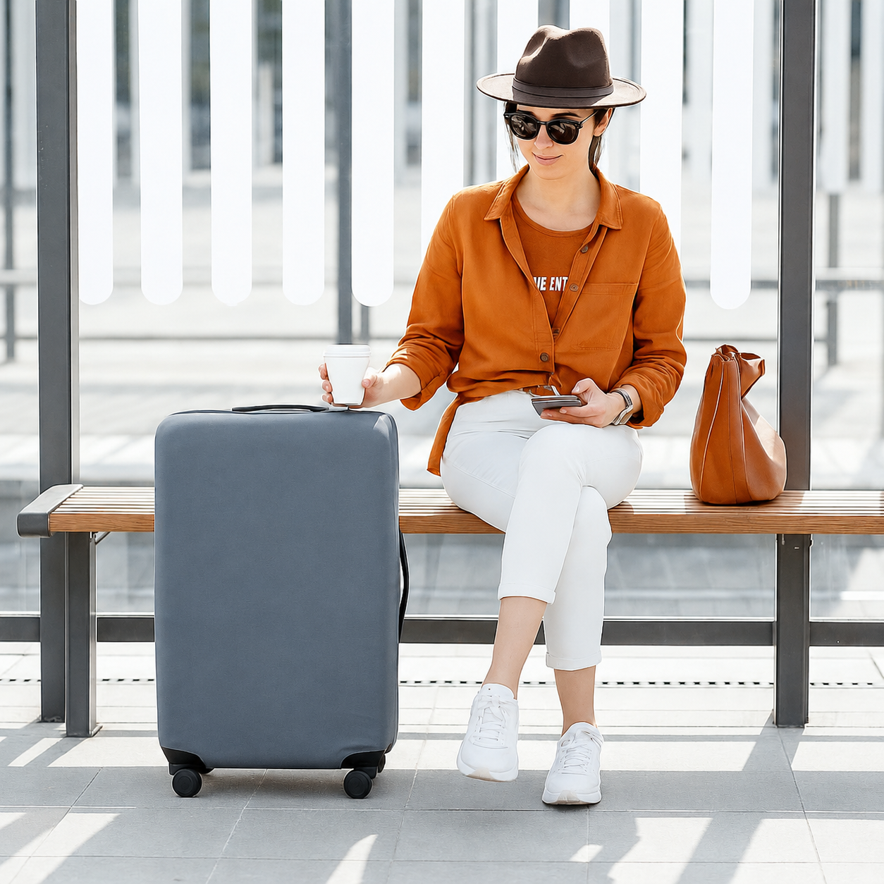 GengLi Sarung Koper Elastis Poliester Spandek Luggage Cover Size S - GL-21 Gambar produk GengLi Sarung Koper Elastis Poliester Spandek Luggage Cover Size S - GL-21 - 6