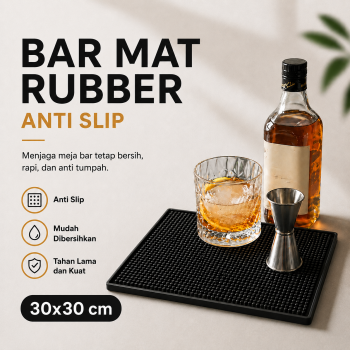 One Two Cups Bar Mat Rubber Anti Slip Tatakan Gelas Alas Meja - TY3