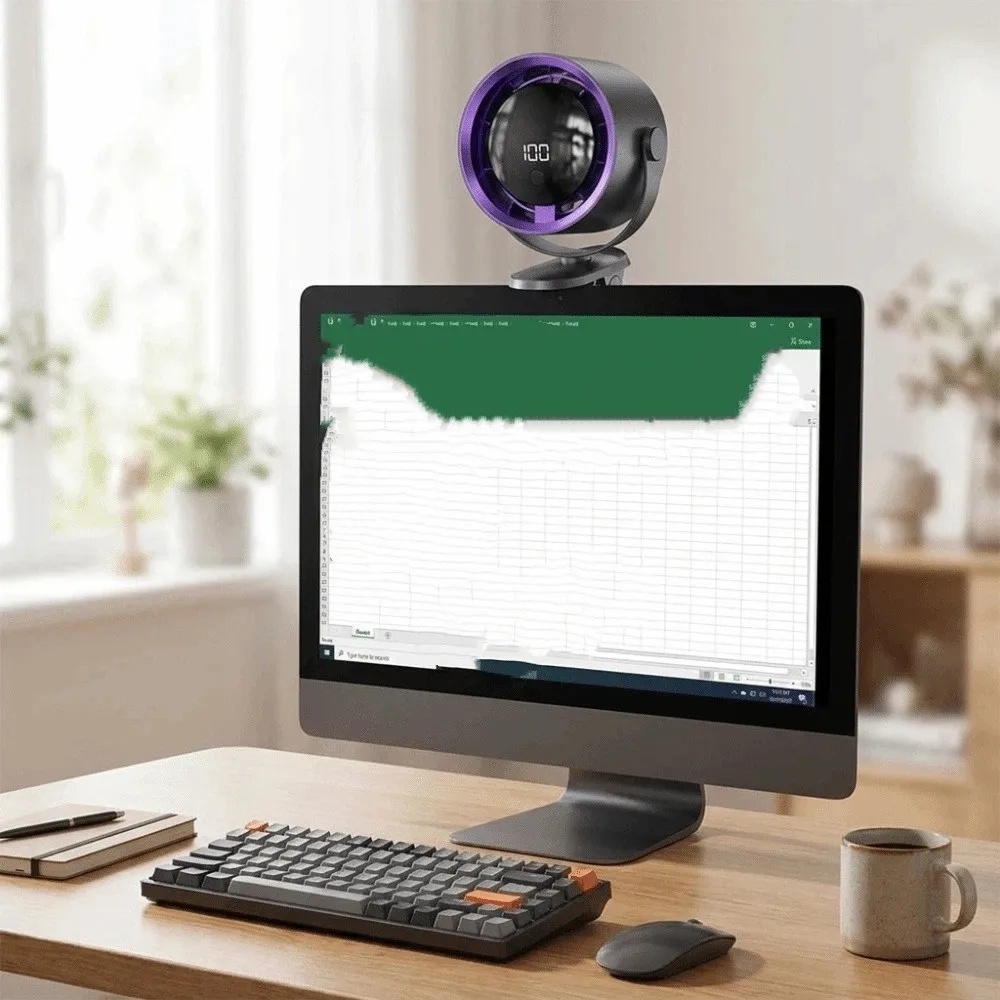 TINSOL Kipas Angin Klip Digital Display Rechargeable Clip Fan 1200mAh - JMF-10 Gambar produk TINSOL Kipas Angin Klip Digital Display Rechargeable Clip Fan 1200mAh - JMF-10 - 3