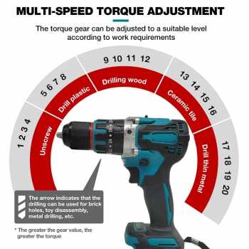 Gambar produk REALIM Bor Listrik Cordless Electric Screwdriver 1300mAh Battery 21V - KR550 - 6