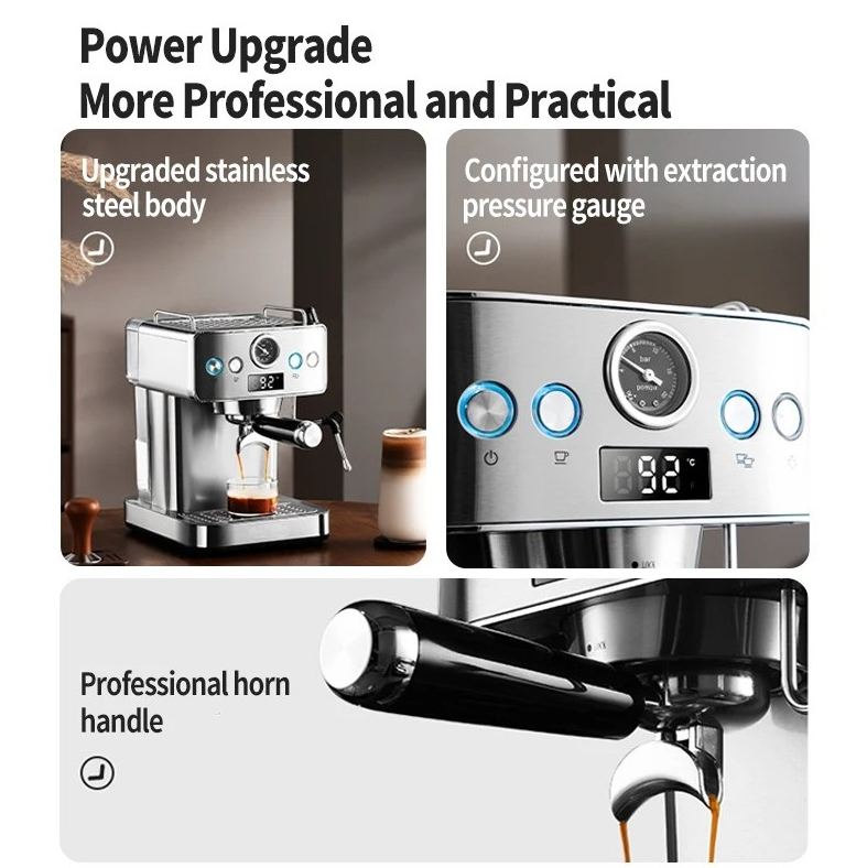 Trieste Mesin Kopi Espresso Coffee Maker Frothing 20 Bar 1.2L 1150 W - CM-601G Gambar produk Trieste Mesin Kopi Espresso Coffee Maker Frothing 20 Bar 1.2L 1150 W - CM-601G - 1