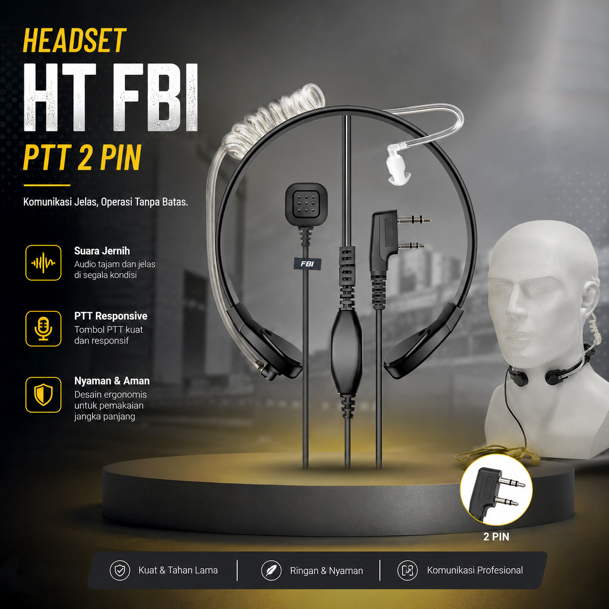 Taffware Headset HT FBI Finger PTT Acoustic 2 Pin UV-5R UV-B5 UV-B6 Gambar produk Taffware Headset HT FBI Finger PTT Acoustic 2 Pin UV-5R UV-B5 UV-B6 - Utama