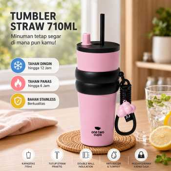 One Two Cups Botol Minum Tumbler Air Panas Dingin with Straw 710ml - YS-9000