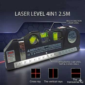 FIXTA Laser Level 4in1 Magnetic Waterpass Ruler Tape Measure 2.5M - LEVELPRO3