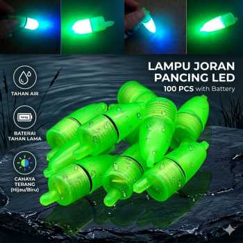 RIVING Lampu Joran Pendeteksi Ikan LED Bell Light 100 PCS with Battery - RV-10