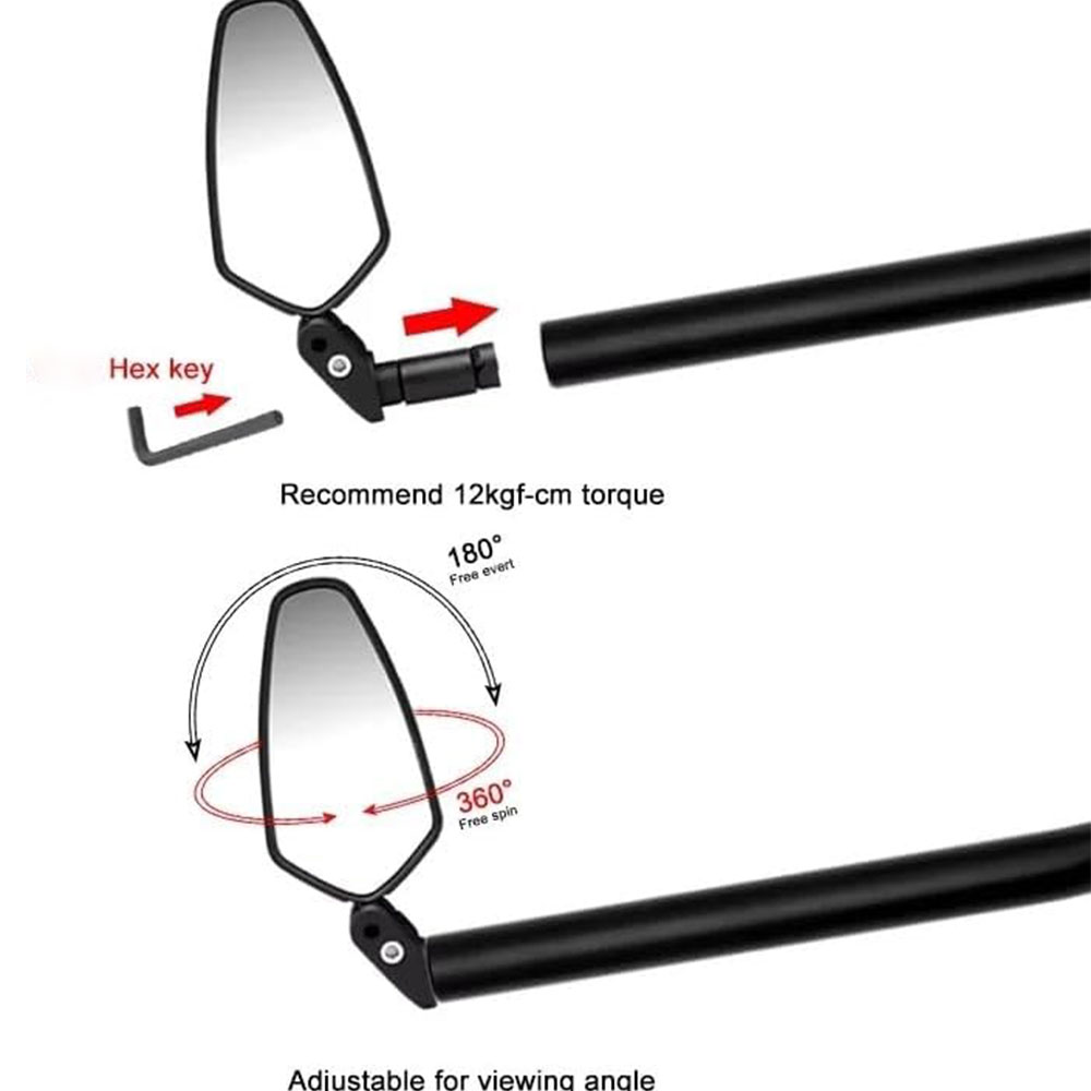 ROC Kaca Spion Sepeda Bike Rearview Mirror 360 Foldable Convex 1 Pair - FK-21 Gambar produk ROC Kaca Spion Sepeda Bike Rearview Mirror 360 Foldable Convex 1 Pair - FK-21 - 1