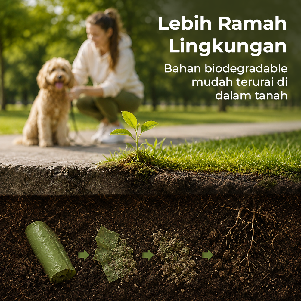 Sudui Plastik Kotoran Binatang Anjing Poop Bags 16 Roll with Dispenser - SU115 Gambar produk Sudui Plastik Kotoran Binatang Anjing Poop Bags 16 Roll with Dispenser - SU115 - 1