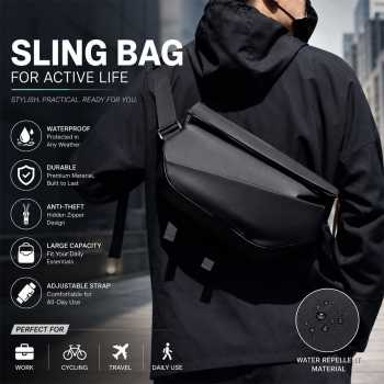 Pelinuar Tas Selempang Sling Bag Pria Waterproof Crossbody Bag - RE885