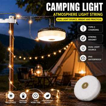 PDQ Lampu Emergency UFO LED 2in1 Waterproof Solar Panel 7.4W 2000mAh - G200