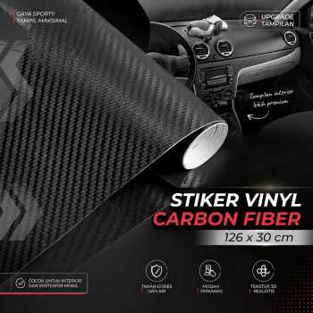 Gambar produk Stiker Vinyl Carbon Fiber Mobil Car Wrap 3D Multifungsi 126 x 30 cm