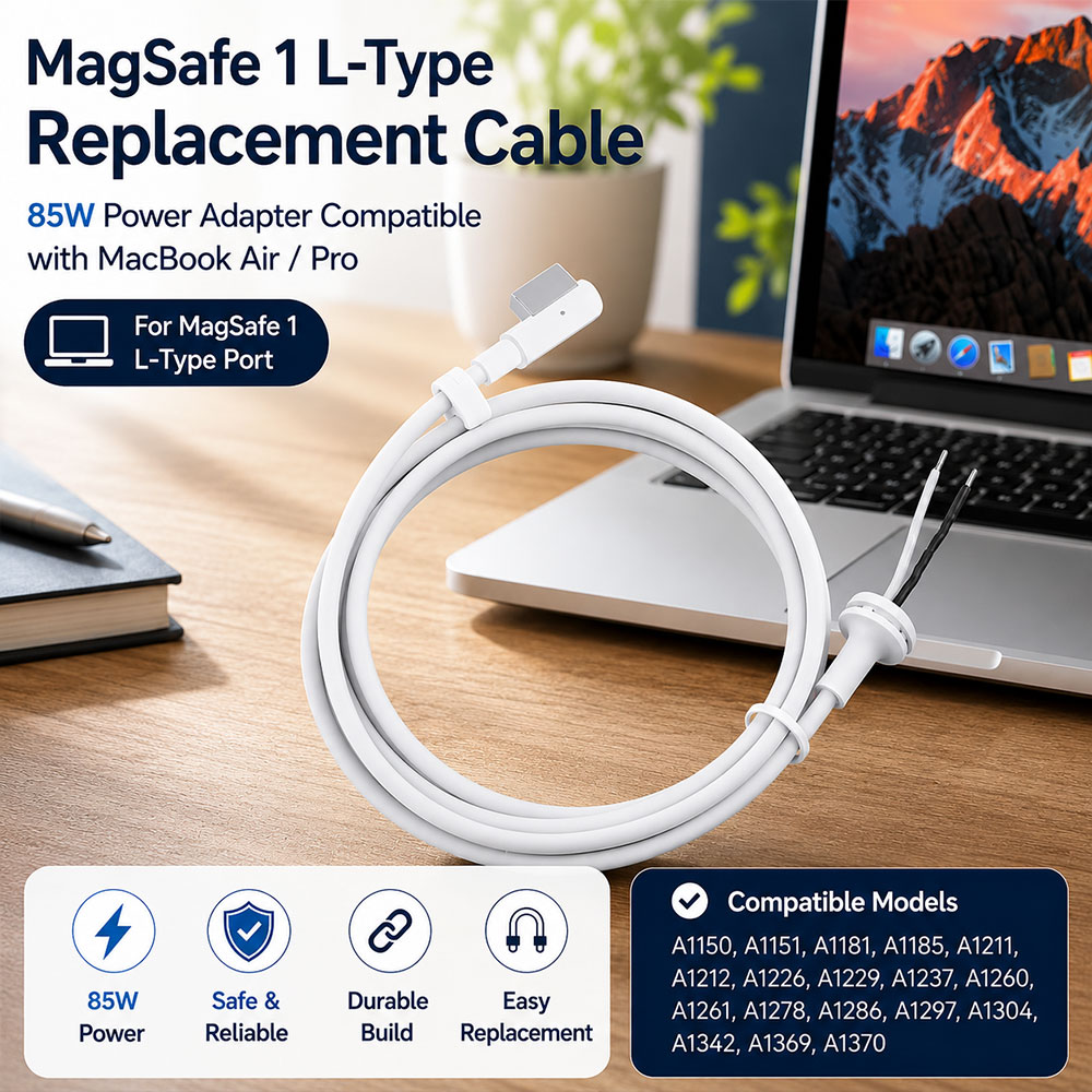 Gambar produk Nephy Kabel Chager Magsafe 1 L Type Replacement Cable Macbook Air/Pro 85W - AO20 - Utama