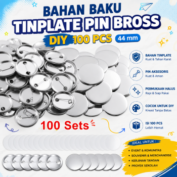 TMAX Bahan Baku Pin Bross Peniti Mika Badge Button DIY 100 PCS - BB-10