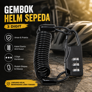 ULAC Gembok Helm Sepeda Anti Maling Bike Lock Kode Angka 3 Digit - GT25