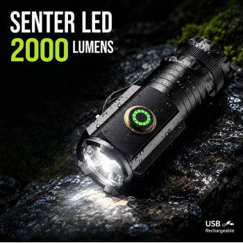 IBEN Senter LED P35 Waterproof USB Rechargeable 2000 Lumens - P35