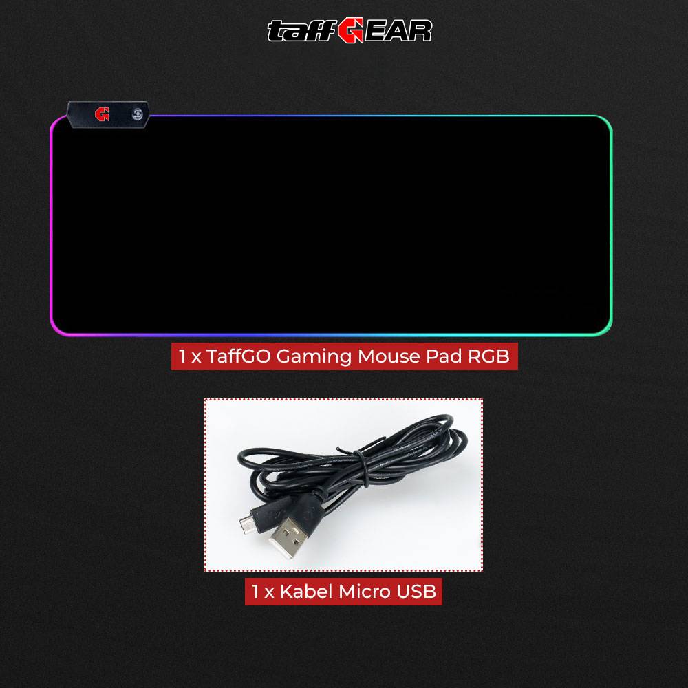Gambar produk TaffGEAR Mouse Pad Gaming XL RGB LED Desk Mat 900x300x4mm 300x900x4mm - RGB-01 - 7