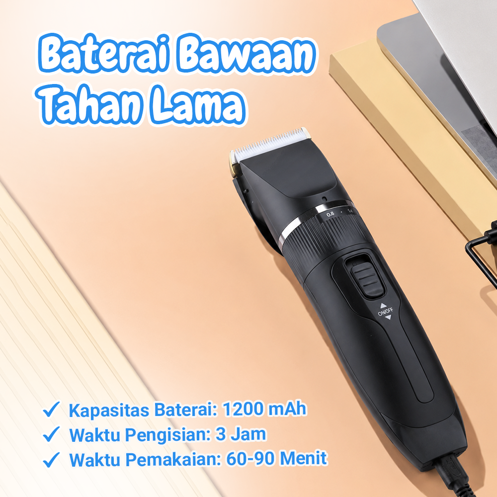 ZIM Alat Cukur Bulu Hewan Anjing Kucing 4 Comb 1200mAh 3.7V - K5 Gambar produk ZIM Alat Cukur Bulu Hewan Anjing Kucing 4 Comb 1200mAh 3.7V - K5 - 5