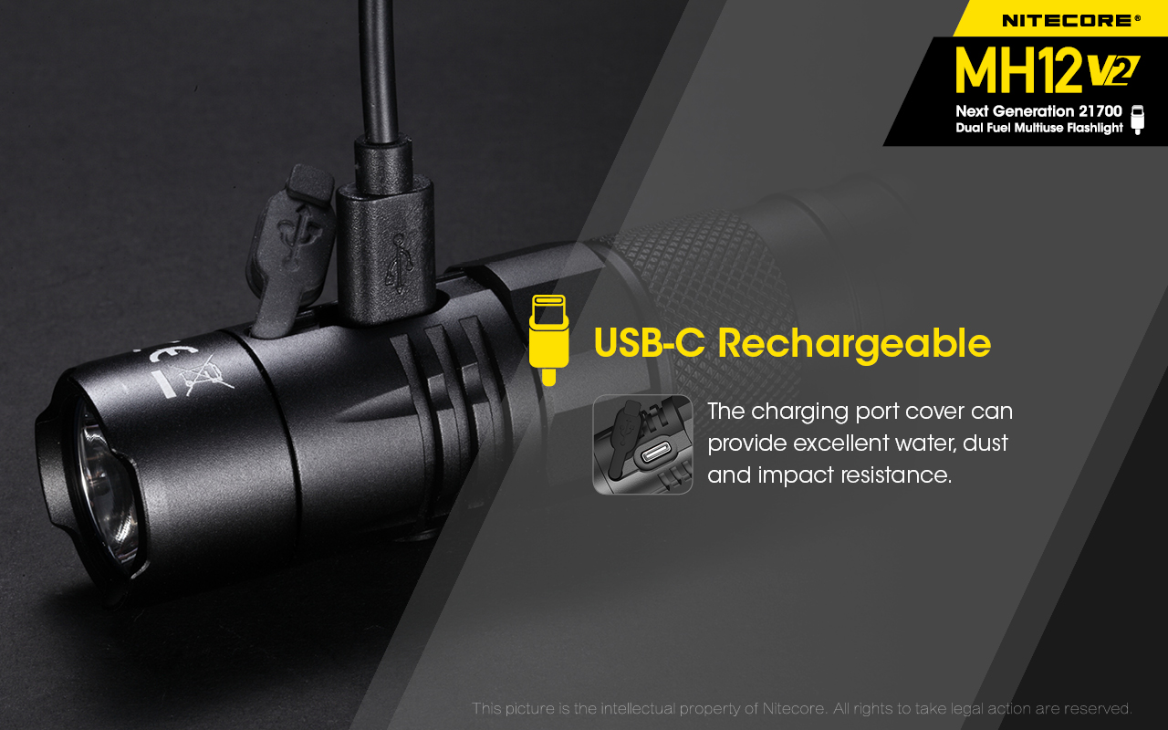 NITECORE Senter LED CREE XP-L2 V6 Rechargeable IP68 1200 Lumens - MH12 V2 Gambar produk NITECORE Senter LED CREE XP-L2 V6 Rechargeable IP68 1200 Lumens - MH12 V2 - 2