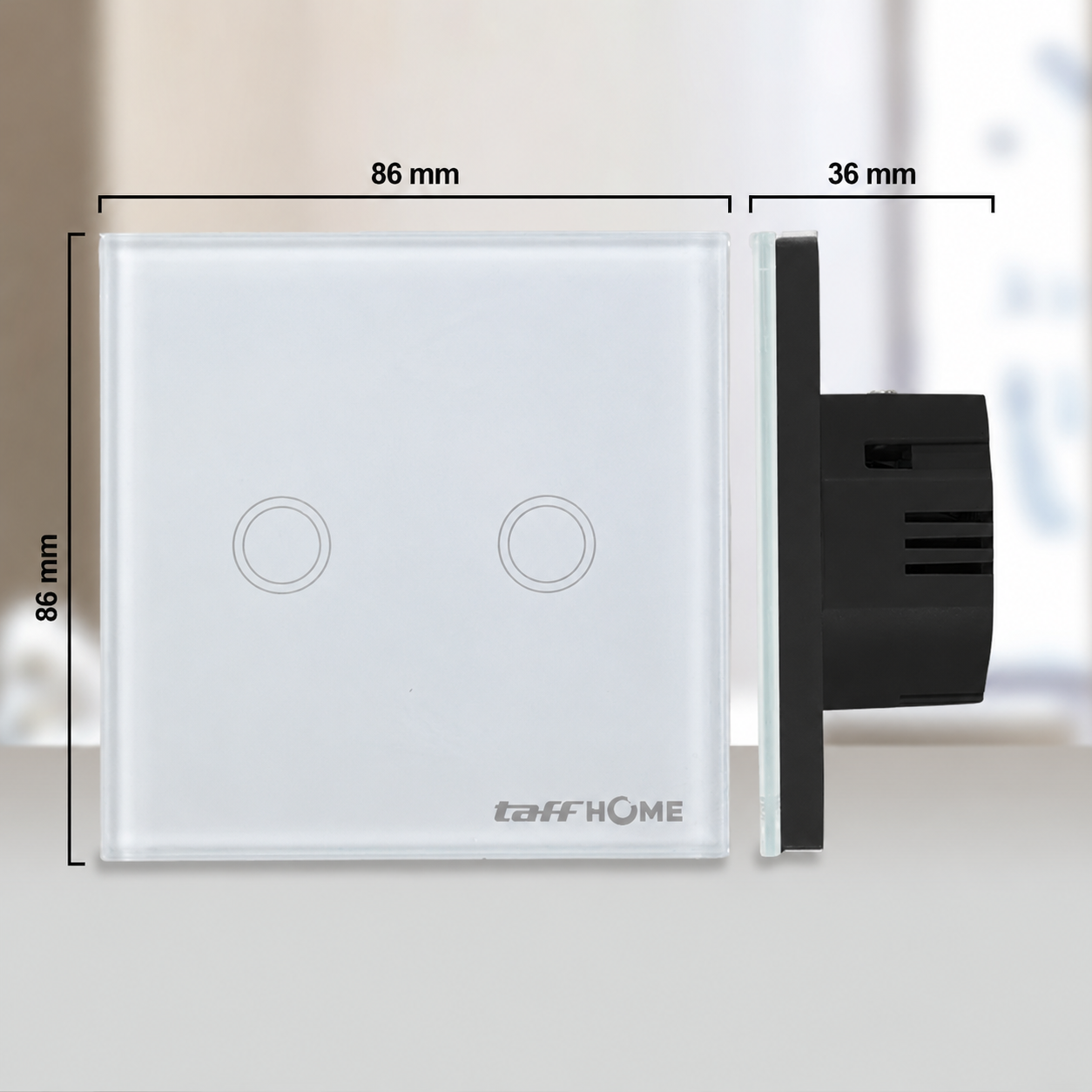 TaffHOME Saklar Lampu Luxury Touch LED Light Panel 2 Gang - AO-001 Gambar produk TaffHOME Saklar Lampu Luxury Touch LED Light Panel 2 Gang - AO-001 - 5