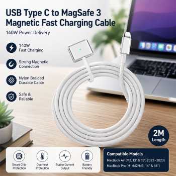 LISEN Kable Charger USB Type C to MagSafe 3 Fast Charging 140W 2M - AO50