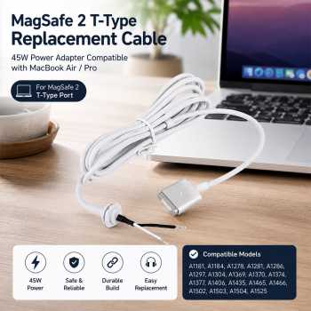 Gambar produk TOBO Kabel Chager Magsafe 2 T-Type Replacement Cable Macbook Air/Pro 45W - AO30