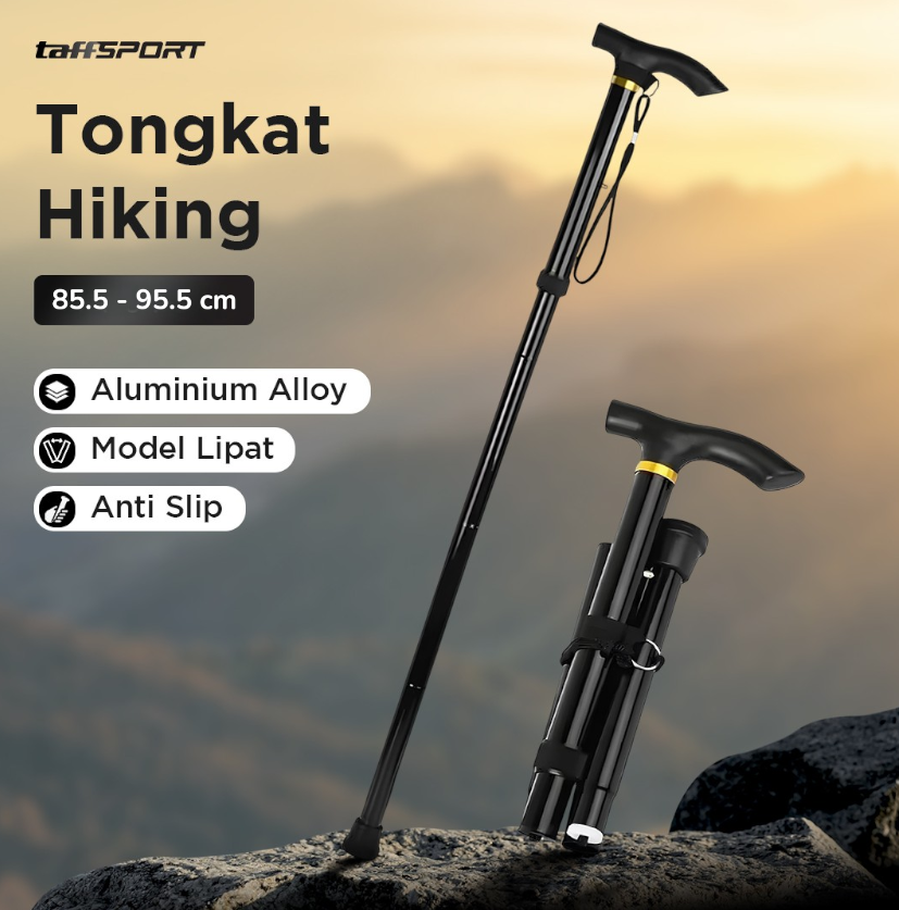 TaffSPORT Tongkat Hiking Lipat Trekking Pole Aluminium Alloy 95.5cm - Z4 Gambar produk TaffSPORT Tongkat Hiking Lipat Trekking Pole Aluminium Alloy 95.5cm - Z4 - Utama