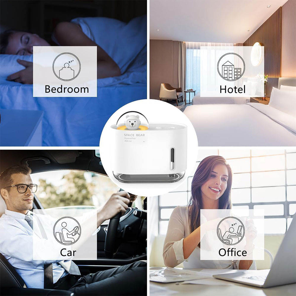 Fabo Air Humidifier Mini Ultrasonic Diffuser LED 7 Color 300ml - ABBP-M318 Gambar produk Fabo Air Humidifier Mini Ultrasonic Diffuser LED 7 Color 300ml - ABBP-M318 - 6