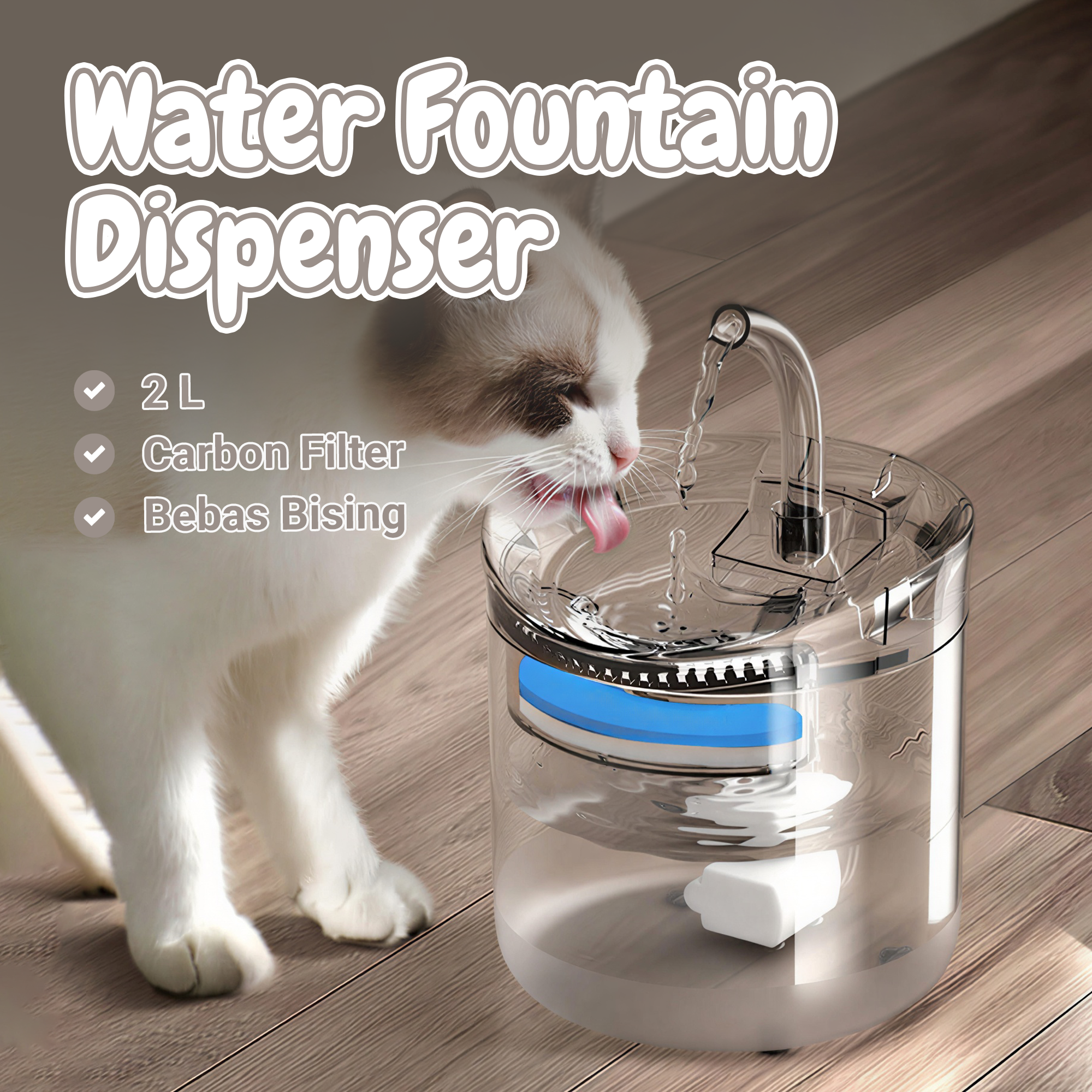 COKIAS Water Dispenser Fountain Tempat Minum Anjing Kucing - WF060 Gambar produk COKIAS Water Dispenser Fountain Tempat Minum Anjing Kucing - WF060 - Utama