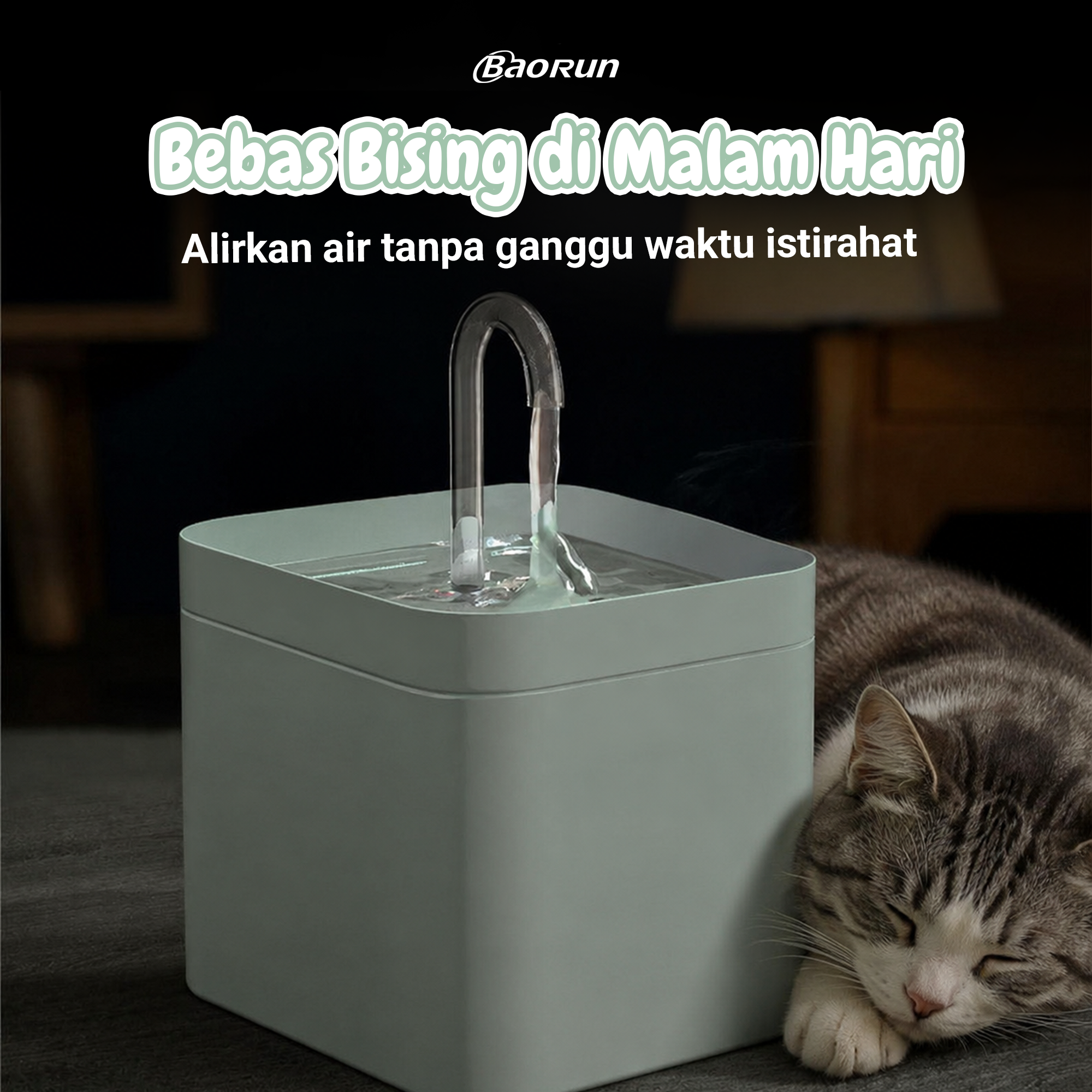 BaoRun Tempat Minum Hewan Elektrik Dispenser Cat Water Fountain 1.5L - PAT220V Gambar produk BaoRun Tempat Minum Hewan Elektrik Dispenser Cat Water Fountain 1.5L - PAT220V - 4