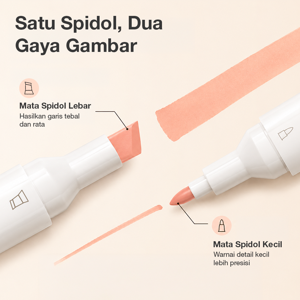Gambar produk Kaco KALOR Spidol Warna Olied Based Marker 12 Colors Ivory Tower - MP2009-01 - 3