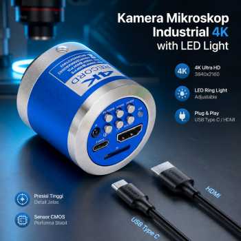 AMSZOOM Kamera Mikroskop Industrial Ultra HD 4K with LED Light - AZ4