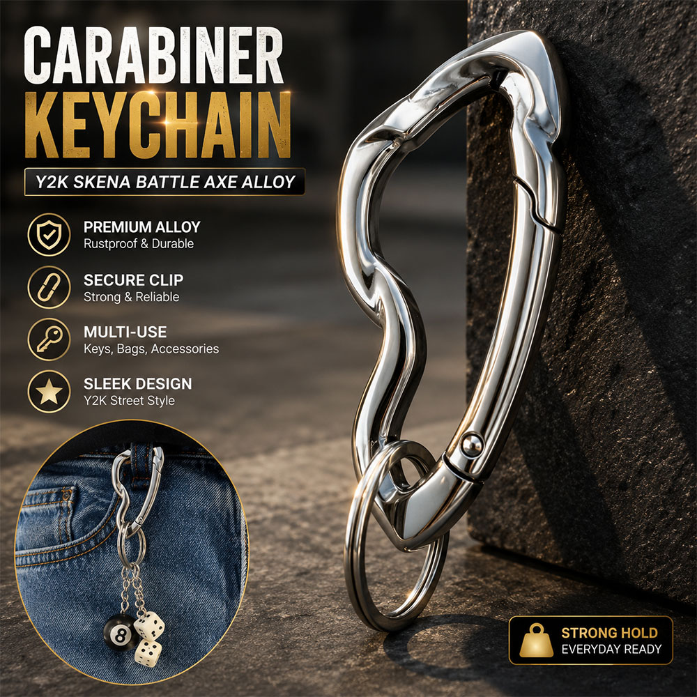 MORWLAT Carbiner Keychain Gantungan Kunci Y2K Skena Battle Axe Alloy - GB6700 Gambar produk MORWLAT Carbiner Keychain Gantungan Kunci Y2K Skena Battle Axe Alloy - GB6700 - Utama