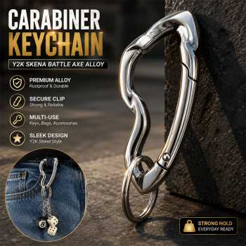 MORWLAT Carbiner Keychain Gantungan Kunci Y2K Skena Battle Axe Alloy - GB6700