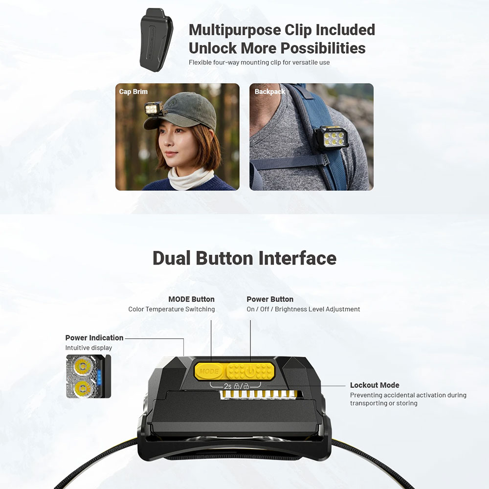 NITECORE Senter Kepala Headlamp LED MCT UHE 3 Color IPX8 1200 Lumens - HA29 UHE Gambar produk NITECORE Senter Kepala Headlamp LED MCT UHE 3 Color IPX8 1200 Lumens - HA29 UHE - 7
