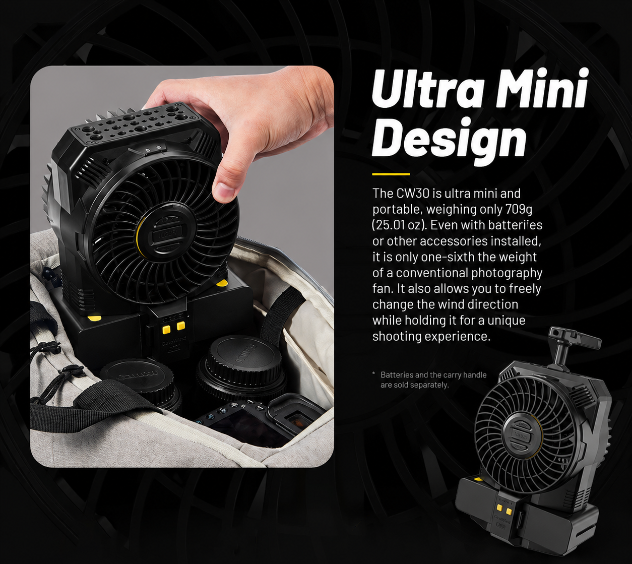 NITECORE Kipas Angin Portable CineWind Photography Fan 7900RPM - CW30 Gambar produk NITECORE Kipas Angin Portable CineWind Photography Fan 7900RPM - CW30 - 3