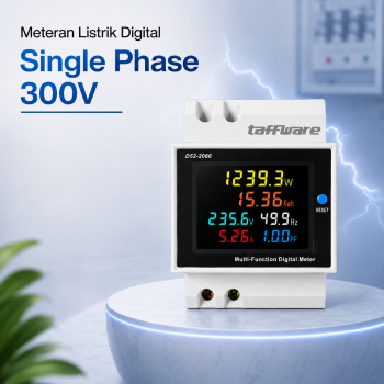 Taffware Meteran Listrik Digital Display Din Rail Single Phase 300V - D52-2066