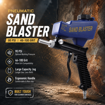 DIZAINLIFE Sand Blaster Gravity Pneumatic Gun Portable 90 PSI - WM-7345R