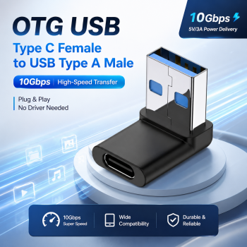 RONDAFUL OTG USB Type C Female to USB A 3.2 Male Elbow High Speed - RF3